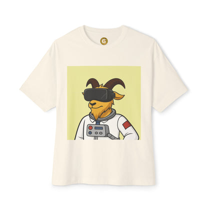 Astronaut Goat Unisex Oversized Tee, Fun Graphic Tee, Casual Wear, Summer Essentials, Gift for Gamers