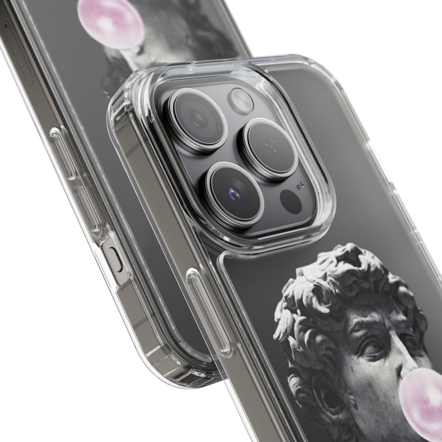 @ye Clear Phone Case with David Statue Design, Modern Phone Accessory for Art Lovers, Unique Gift, Customizable Compatible Soft Case