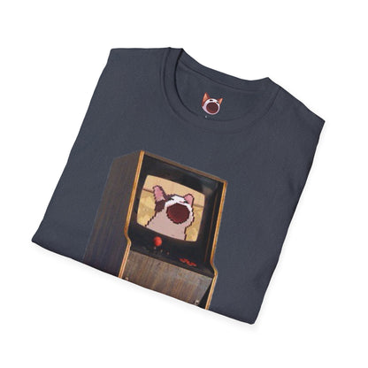 POPCAT Retro Arcade Unisex T-Shirt, Gamer Tee, Vintage Gaming Shirt, Gift for Gamers, Casual Wear