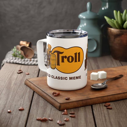 TROLL Meme Insulated Coffee Mug - 10oz, Funny Gift, Meme Lovers, Coffee Enthusiasts, Humor Mug, Vintage Style