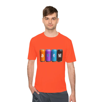 Swasticoin/Crypto Cans Unisex Moisture Wicking Tee, Perfect for Gamers, Crypto Enthusiasts, Gift for Tech Lovers, Casual Wear, Sports Shirt
