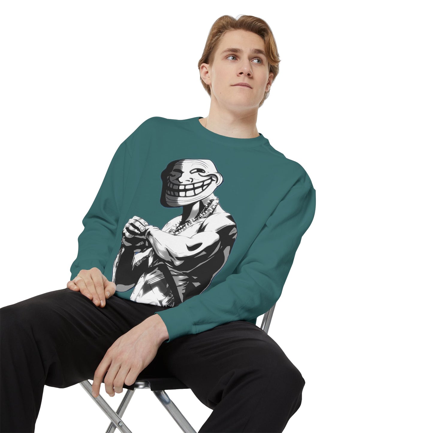 TROLL Stylish Unisex Sweatshirt with Playful Graphic, Trendy Streetwear, Cozy and Casual, Perfect Gift for Any Occasion, Unique Art Design