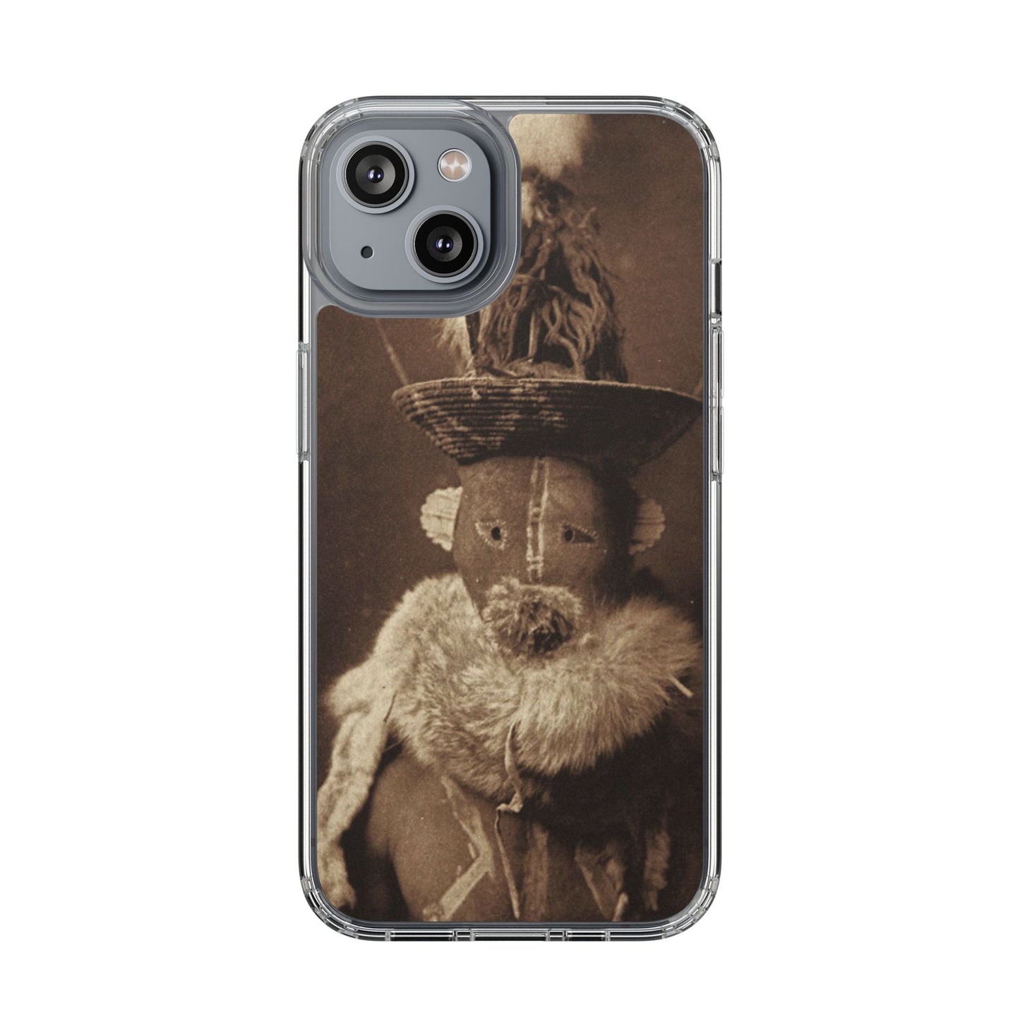 Yei Vintage Ethnic Clear Phone Case, Unique Phone Protector, Bohemian iPhone Case, Artistic Clear Cover, Cultural Phone Accessory