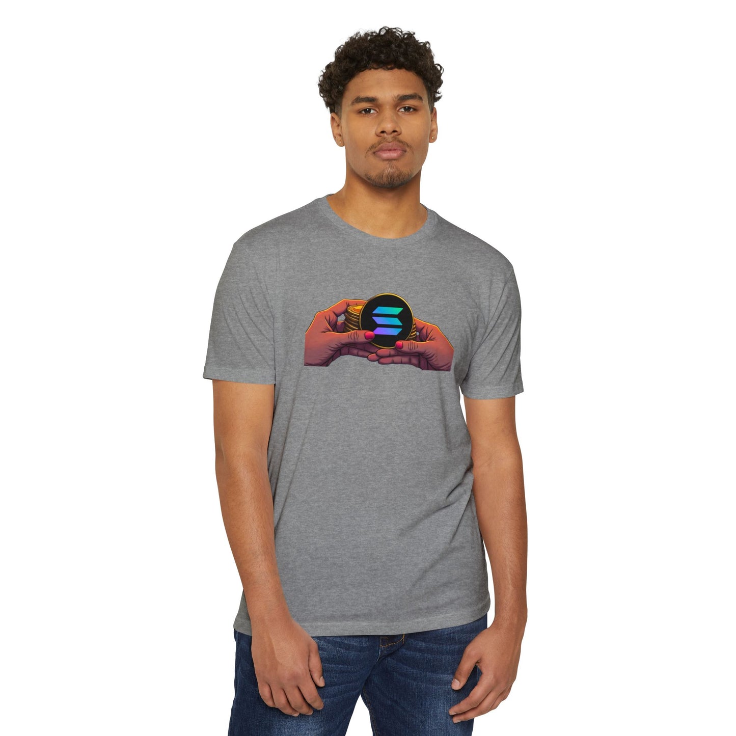 Solana Hands Unisex Jersey T-shirt, Graphic Tee, Trendy Apparel, Gift for Him/Her, Casual Wear, Perfect for Tech Lovers