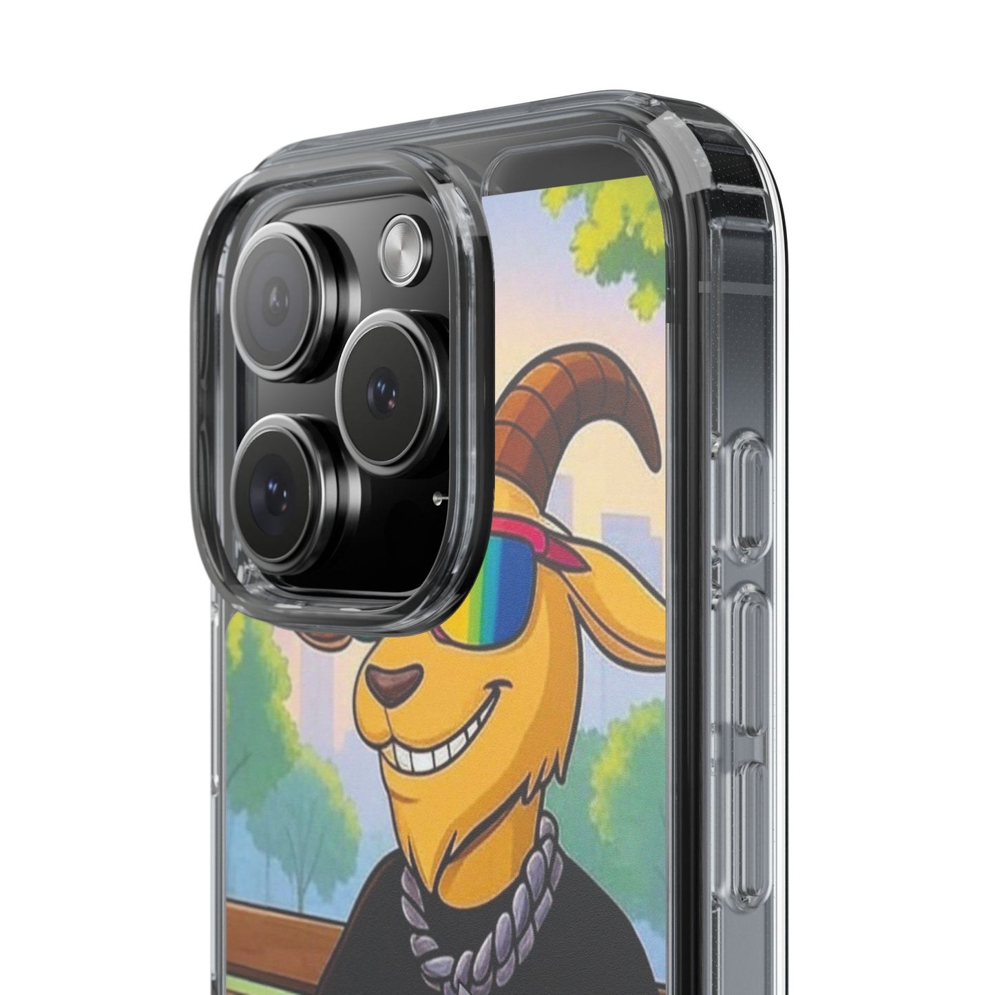 Vibrant Goat Clear Phone Case, Fun Smartphone Cover, Animal Lover Gift, Stylish Tech Accessory, Unique Phone Protection