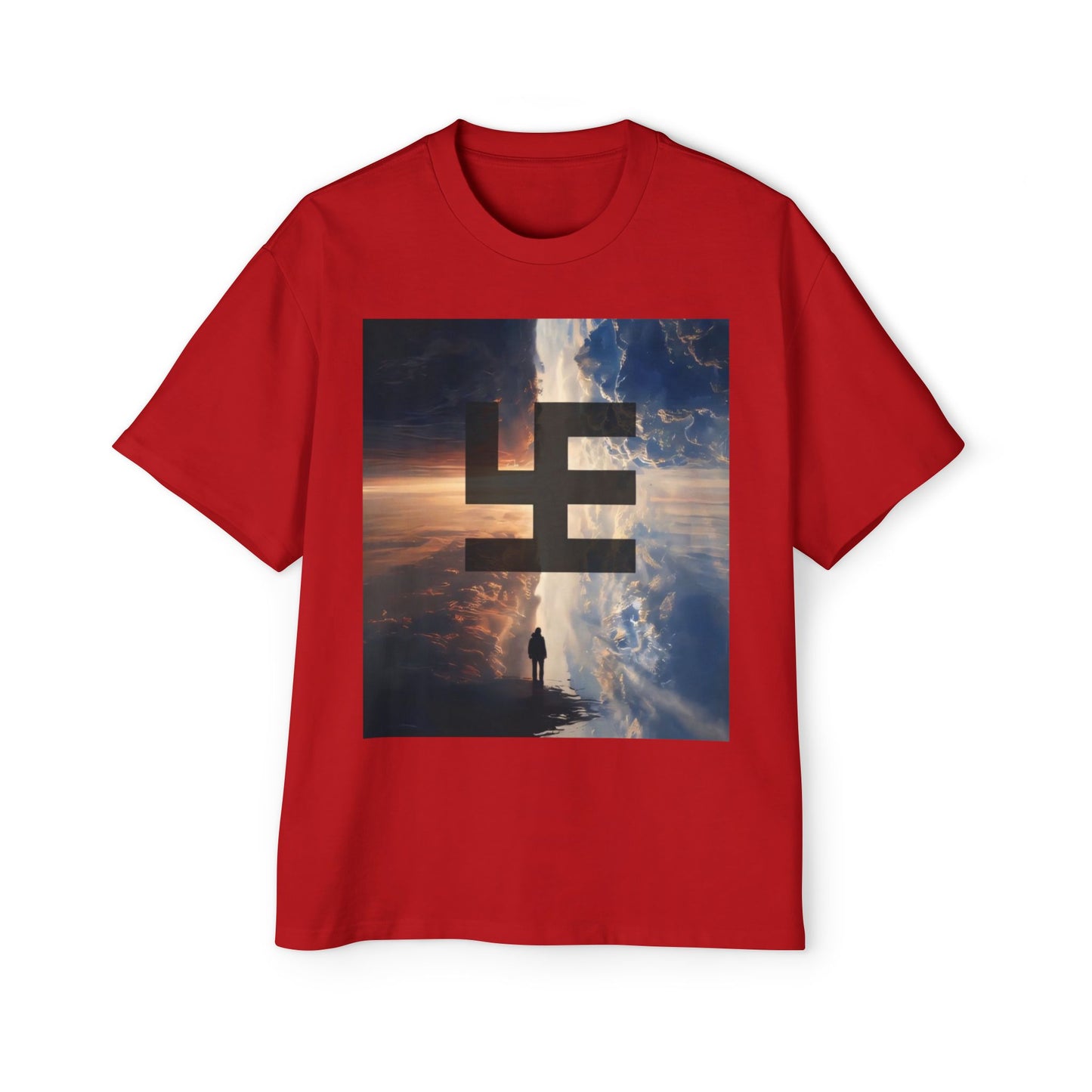 Swasticoin Men's Heavy Oversized Tee with Eye-Catching Design | Casual Wear, Graphic Tee, Street Style, Unisex Fashion, Gift Idea