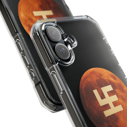 Swasticoin Magnetic Phone Case with Lunar Design, Unique Phone Accessory, Shockproof Clear Case, Stylish Phone Cover, Gift for Tech Lovers