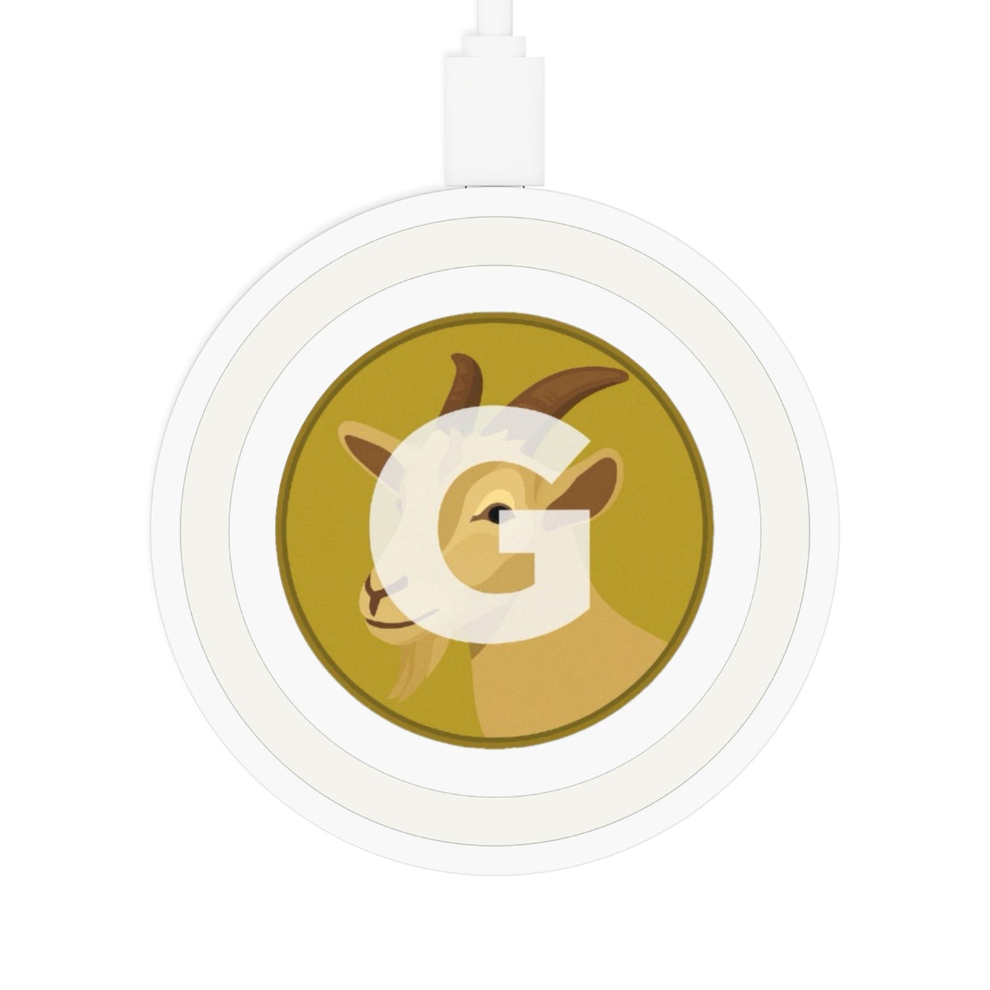 Quake Wireless Charging Pad: Personalized Goat Design, Eco-Friendly Tech Accessory, Ideal for Home, Office, Gifts, and Holidays