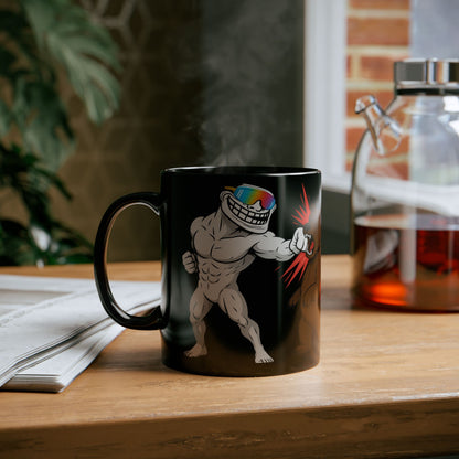 TROLL Bold Graphic Mug, Funny Coffee Cup, Unique Gift for Him, Cartoon Animal Art, Perfect for Birthdays
