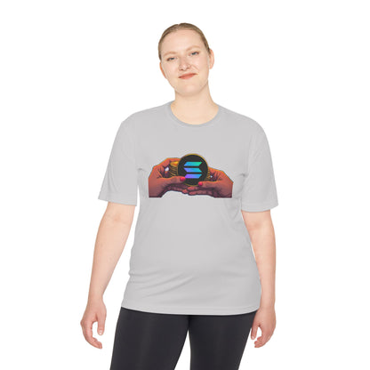 Unisex Moisture Wicking Tee featuring SOLANA & YZY designs, Perfect for Athletes, Casual Wear, Fitness Goals, Everyday Use, Sports Events