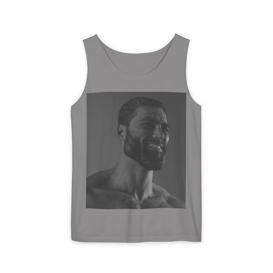 GIGA Unisex Garment-Dyed Tank Top, Summer Apparel, Funny Graphic Tee, Workout Wear, Unique Gift Idea, Casual Outfit