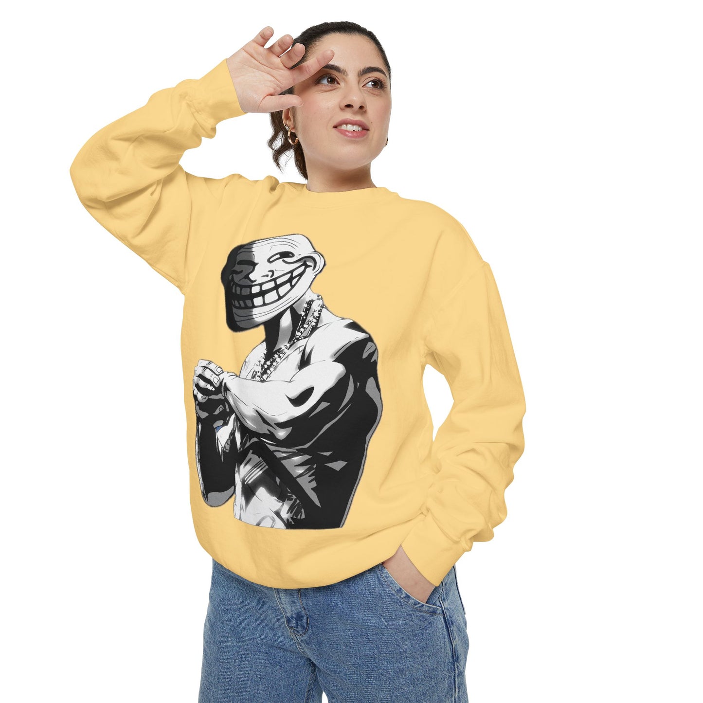 TROLL Stylish Unisex Sweatshirt with Playful Graphic, Trendy Streetwear, Cozy and Casual, Perfect Gift for Any Occasion, Unique Art Design