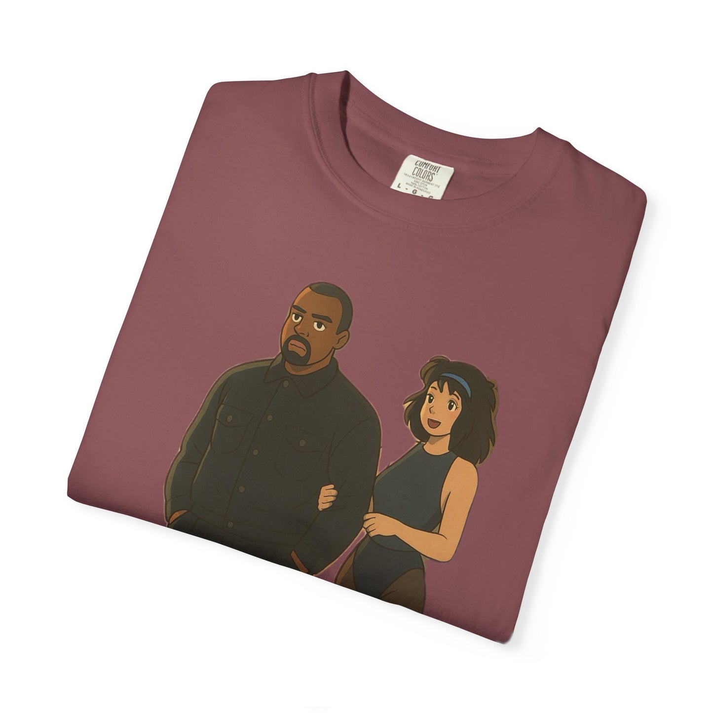 Ye & Bianca Graphic Tee, Trendy Unisex T-shirt, Cartoon Style, Streetwear, Gift for Music Lovers, Casual Fashion