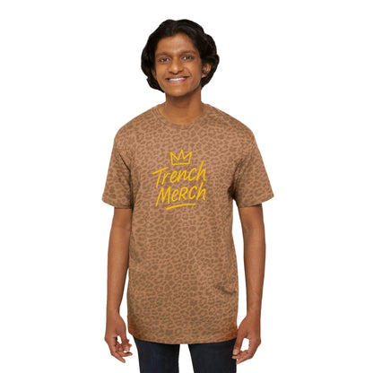 Trench Merch Crown Leopard Print Tee, Casual Statement Shirt, Urban Fashion Top, Gift for Him, Everyday Wear