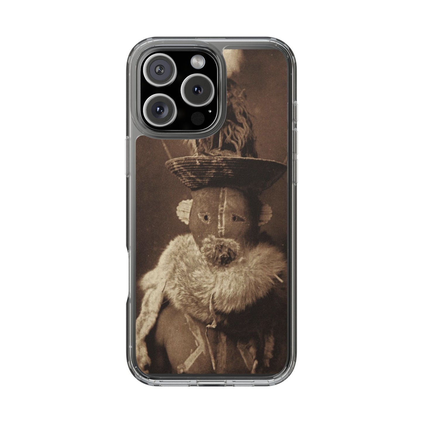 Yei Vintage Ethnic Clear Phone Case, Unique Phone Protector, Bohemian iPhone Case, Artistic Clear Cover, Cultural Phone Accessory