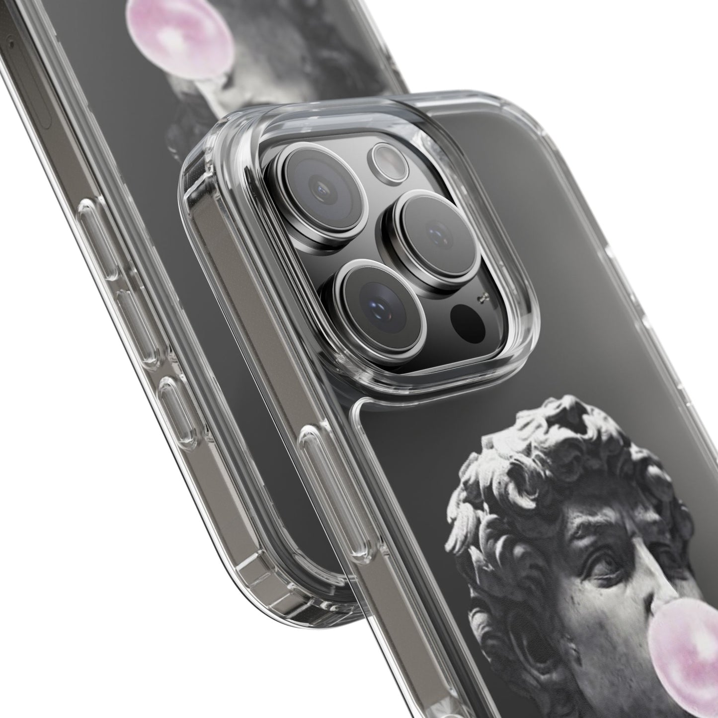 @ye Clear Phone Case with David Statue Design, Modern Phone Accessory for Art Lovers, Unique Gift, Customizable Compatible Soft Case