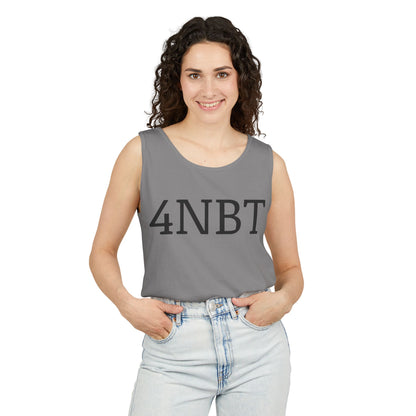 Unisex Garment-Dyed Tank Top with 4NBT Design, Summer Apparel, Casual Wear, Gift for Friends, Individual Expression Top