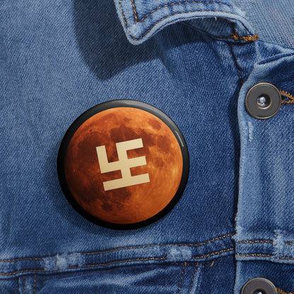 Swasticoin Custom Moon Phase Pin Buttons | Unique Badges for Jackets, Bags, Gifts, Festivals, Collectors