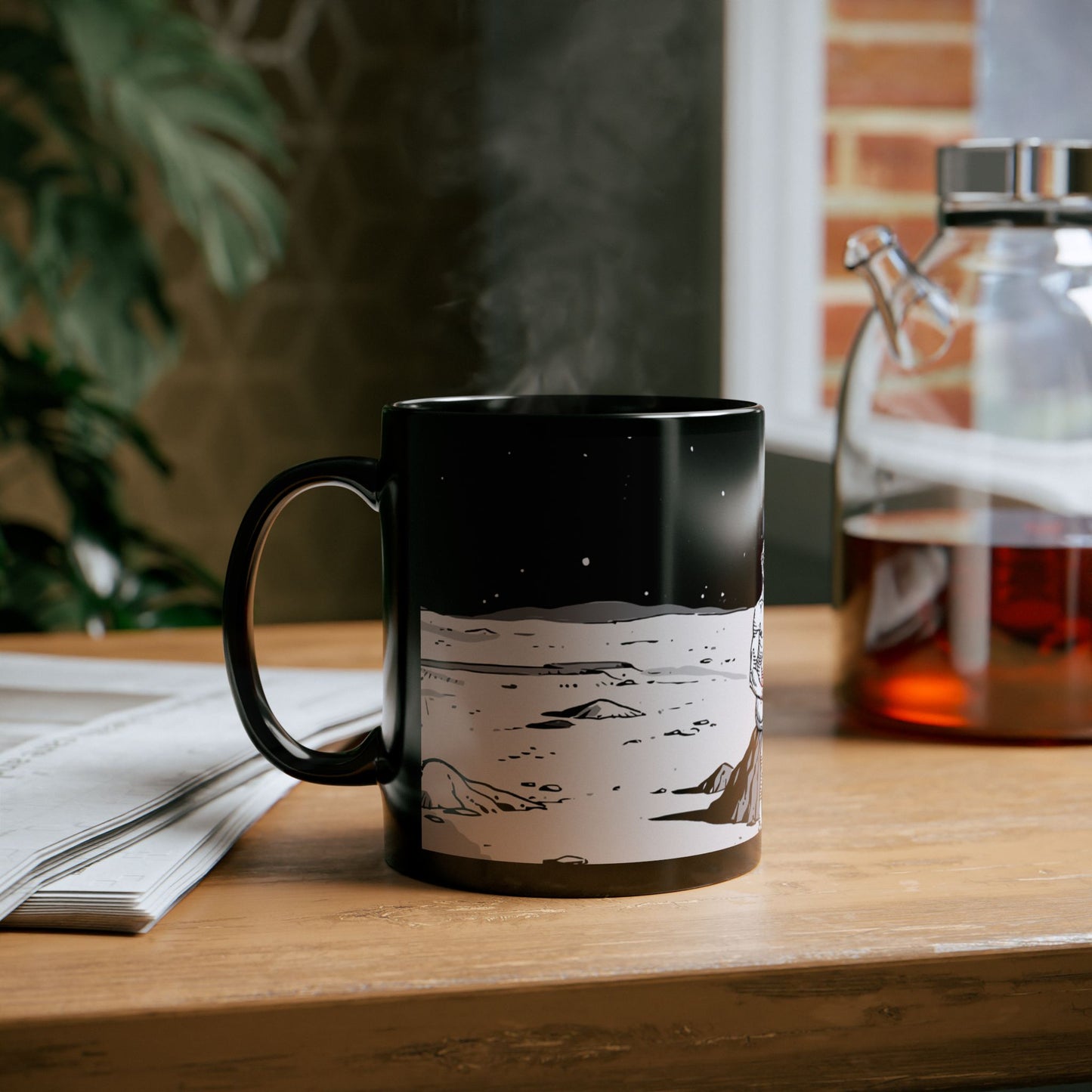 TROLL Cosmic Chill Black Mug - Alien Art, Gift for Sci-Fi Lovers, Space-Themed Coffee Cup, Unique Artwork, Inspirational Drinkware