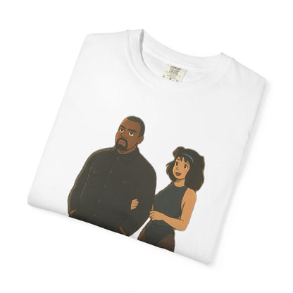 Ye & Bianca Graphic Tee, Trendy Unisex T-shirt, Cartoon Style, Streetwear, Gift for Music Lovers, Casual Fashion
