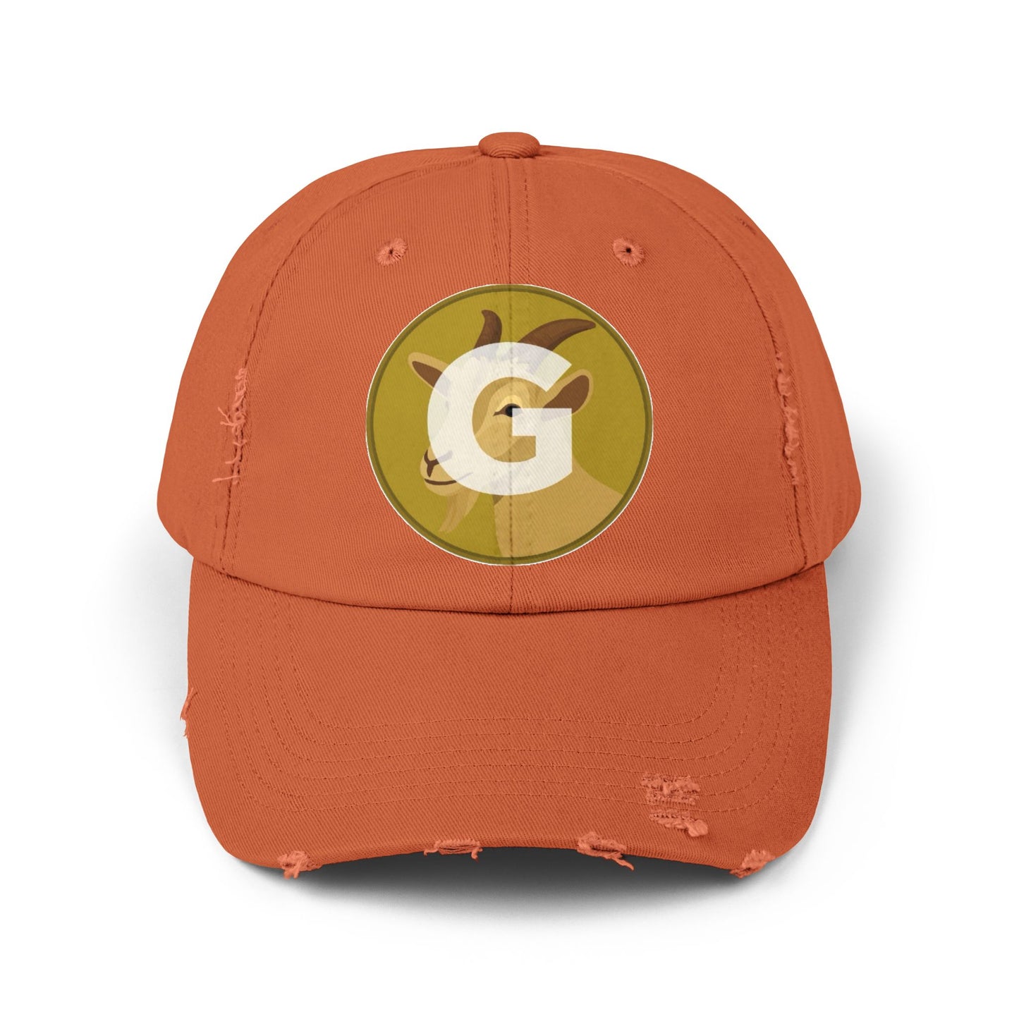 Goat Unisex Distressed Cap with G Logo, Casual Hat, Trendy Apparel, Gift for Him/Her, Summer Accessory, Sportswear
