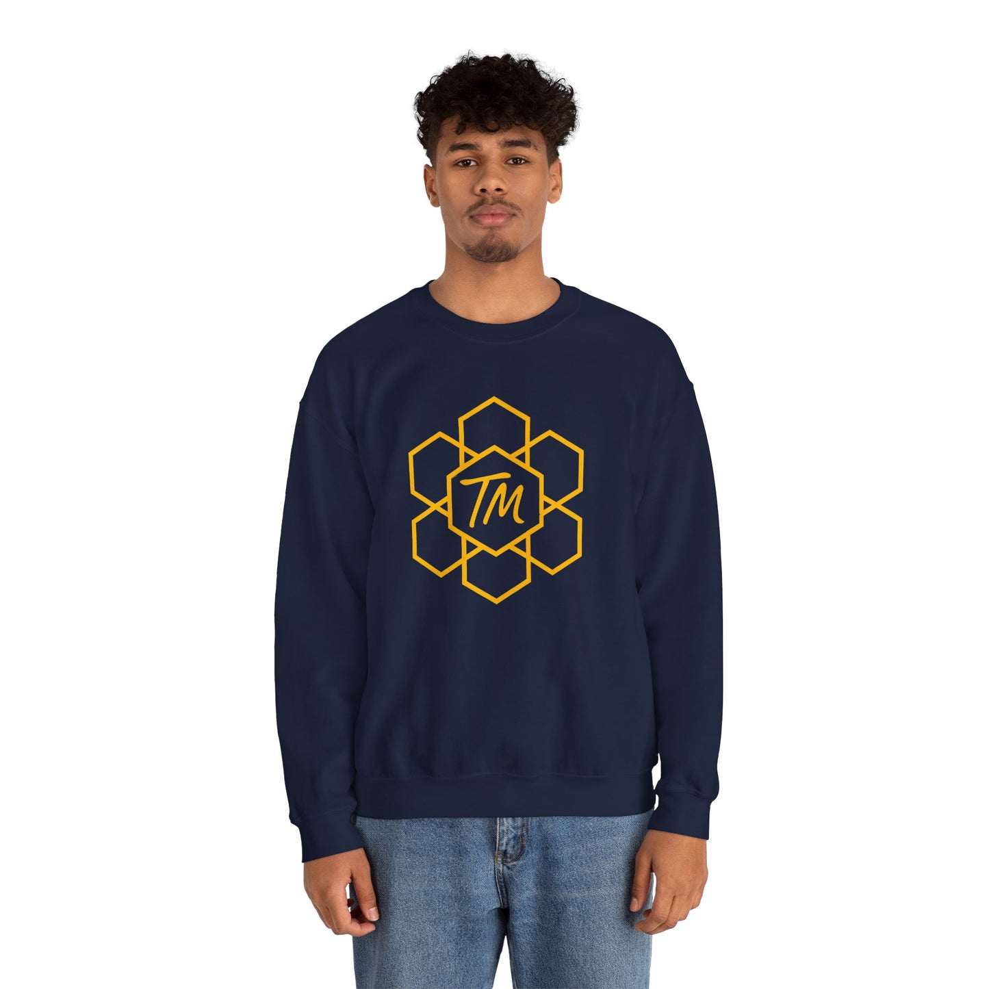 Trench Merch Stylish Honeycomb Crewneck Sweatshirt, Cozy Unisex Sweatshirt, Casual Fall Apparel, Gift for Honey Lovers, Trendy Weekend Wear