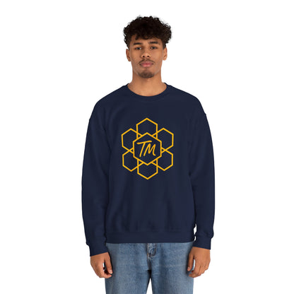 Trench Merch Stylish Honeycomb Crewneck Sweatshirt, Cozy Unisex Sweatshirt, Casual Fall Apparel, Gift for Honey Lovers, Trendy Weekend Wear