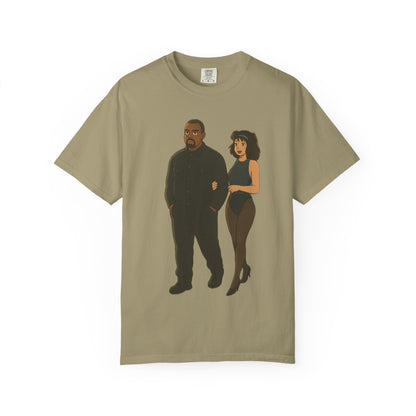 Ye & Bianca Graphic Tee, Trendy Unisex T-shirt, Cartoon Style, Streetwear, Gift for Music Lovers, Casual Fashion