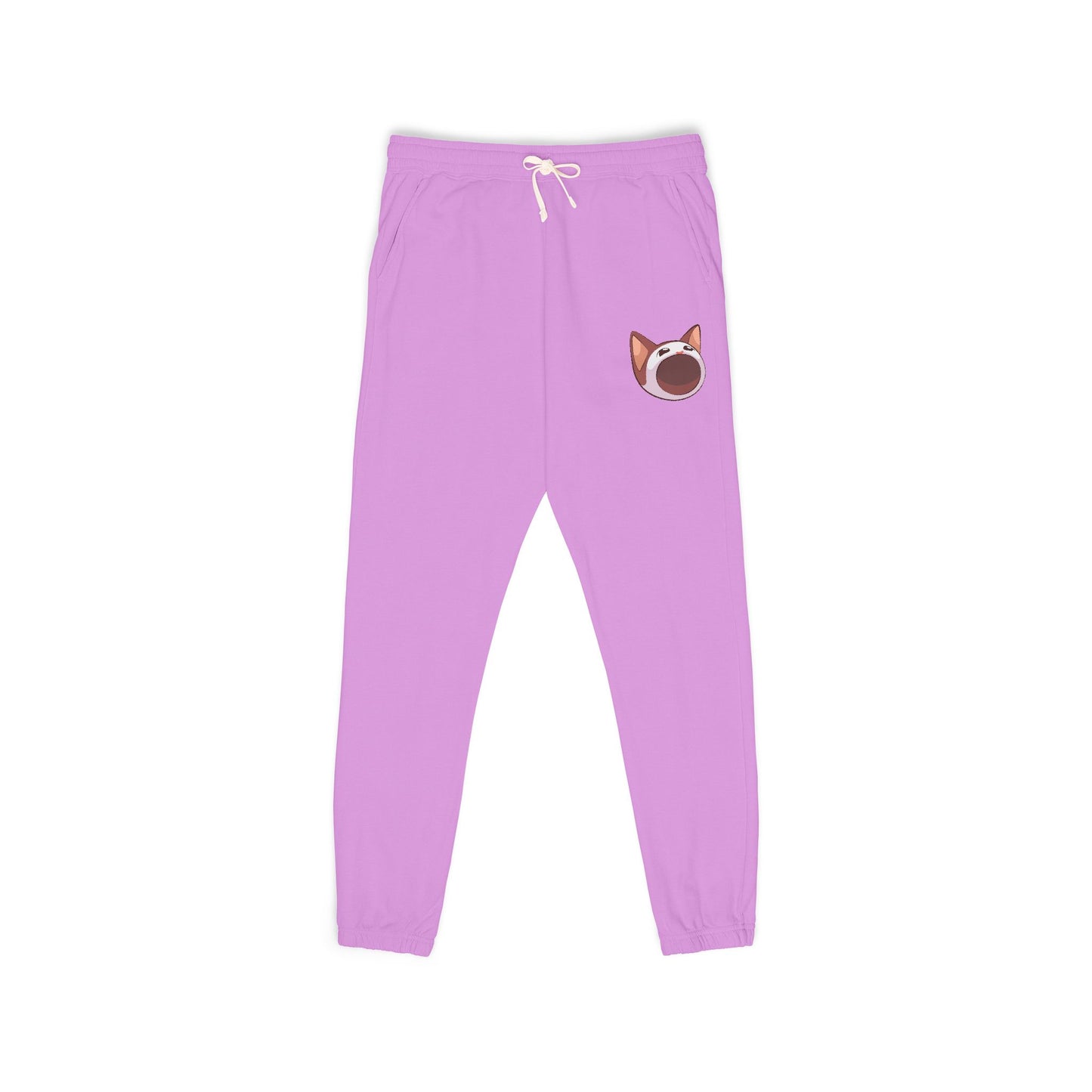 POPCAT Cozy Fleece Sweatpants, Comfortable Lounge Pants, Gift for Cat Lovers, Relaxing Home Wear, Unisex Joggers