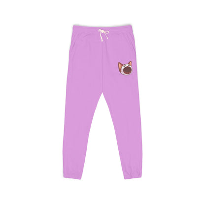 POPCAT Cozy Fleece Sweatpants, Comfortable Lounge Pants, Gift for Cat Lovers, Relaxing Home Wear, Unisex Joggers