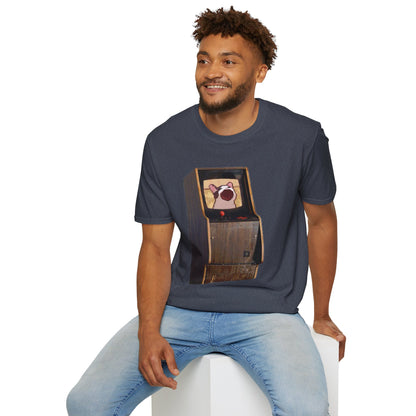 POPCAT Retro Arcade Unisex T-Shirt, Gamer Tee, Vintage Gaming Shirt, Gift for Gamers, Casual Wear