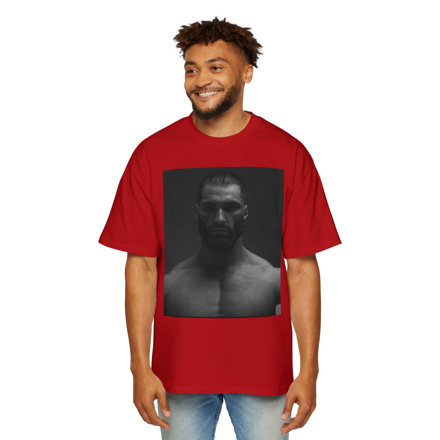 GIGA Stylish Men's Oversized Tee for Comfort Lovers, Casual Wear, Street Style, Gift for Him, Trendy Tee with Gigachad Design