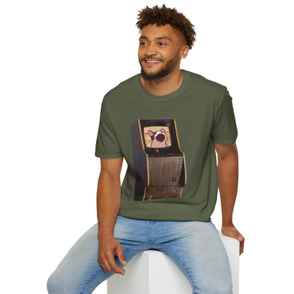 POPCAT Retro Arcade Unisex T-Shirt, Gamer Tee, Vintage Gaming Shirt, Gift for Gamers, Casual Wear