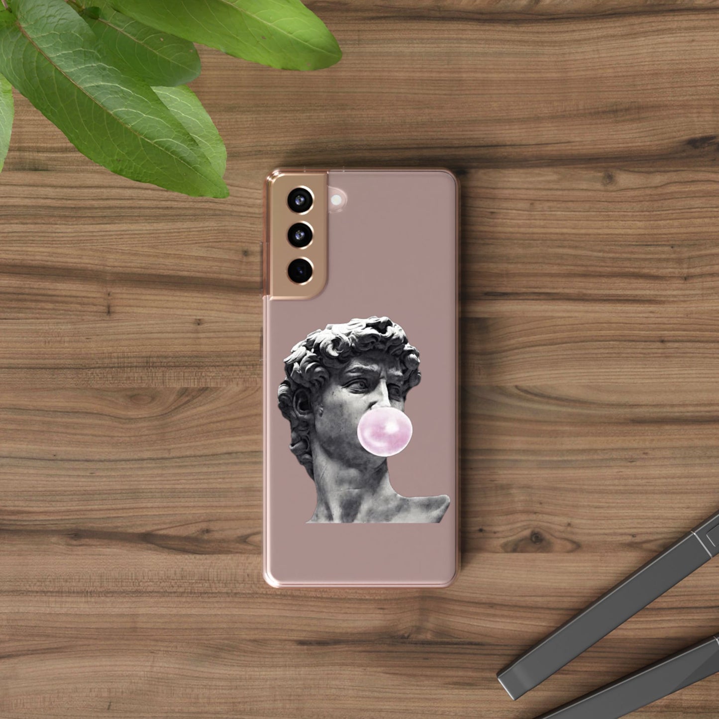 @ye Clear Phone Case with David Statue Design, Modern Phone Accessory for Art Lovers, Unique Gift, Customizable Compatible Soft Case