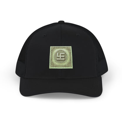 Swasticoin Sparkling Embroidered Snapback Trucker Cap, Stylish Outdoor Hat, Unique Gift for Holidays, Casual Wear, Fashion Accessory