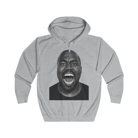 Ye Unisex Full Zip Hoodie with Bold Expression, Stylish Casual Wear, Fun Gift for Friends, Perfect for Cozy Nights, Unique Streetwear