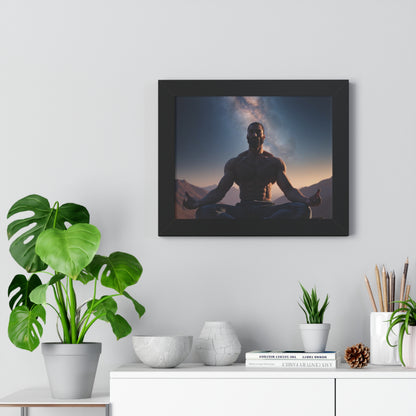 GIGA Meditation Framed Poster, Calm Art, Spiritual Wall Decor, Zen Home Decor, Fitness Motivation, Mindfulness Gift, Inspirational Art