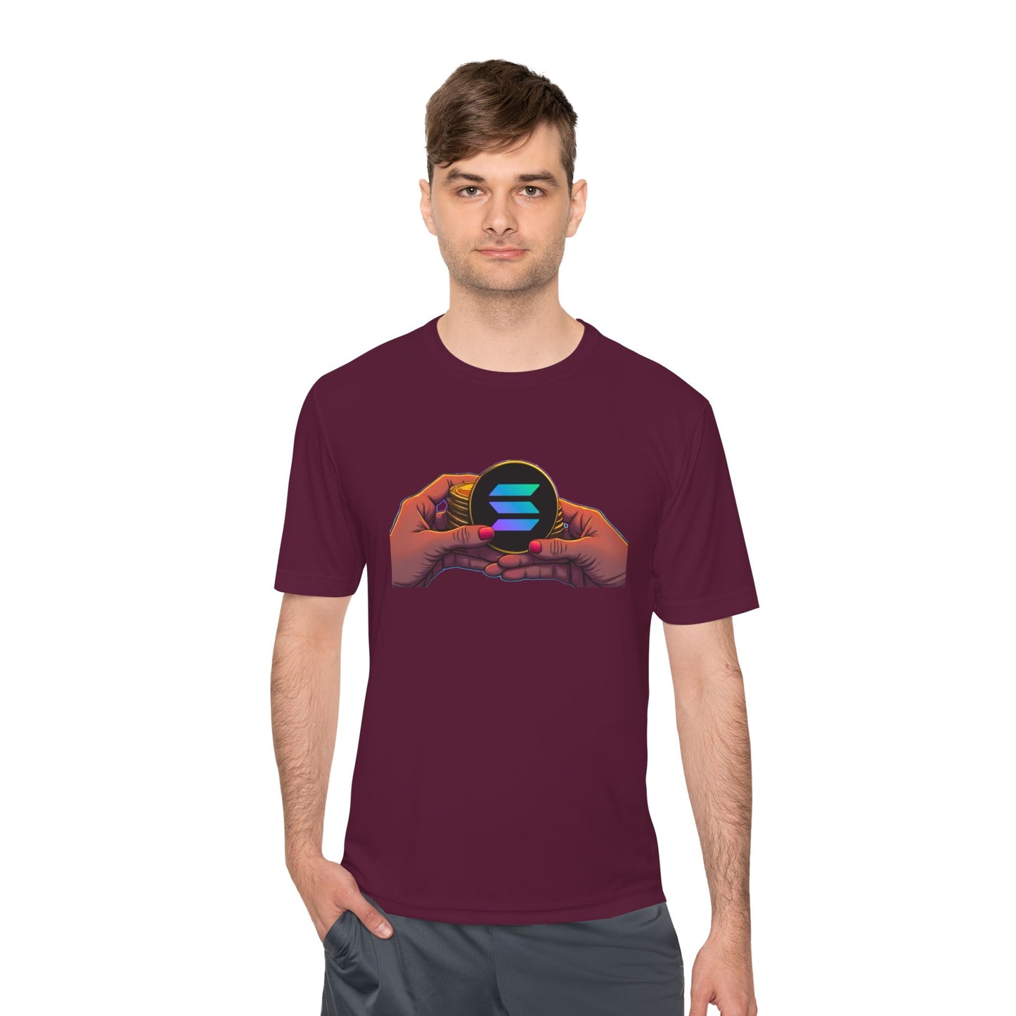 Unisex Moisture Wicking Tee featuring SOLANA & YZY designs, Perfect for Athletes, Casual Wear, Fitness Goals, Everyday Use, Sports Events