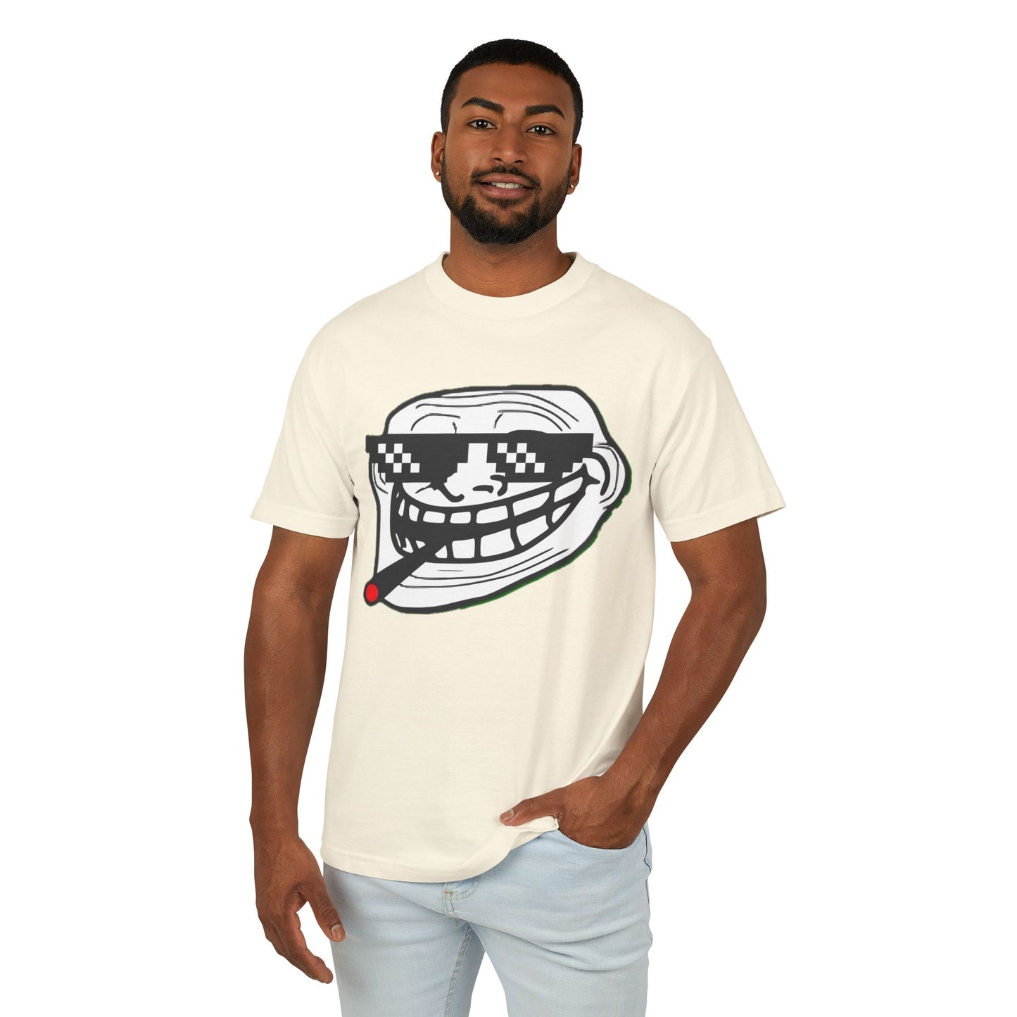 TROLL T-Shirt featuring Troll Face Graphic, Casual Humor Tee, Funny Gift for Friends, Streetwear Style, Lightweight Comfort