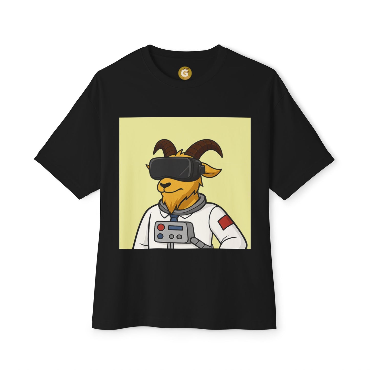 Astronaut Goat Unisex Oversized Tee, Fun Graphic Tee, Casual Wear, Summer Essentials, Gift for Gamers