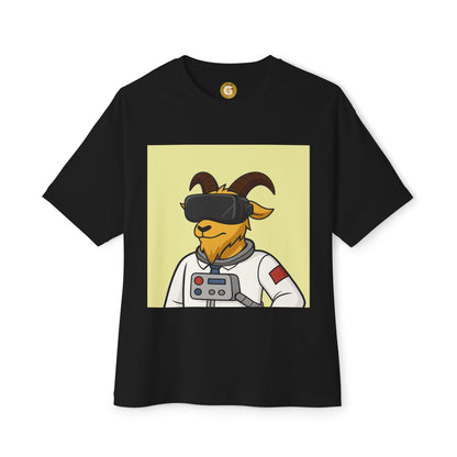 Astronaut Goat Unisex Oversized Tee, Fun Graphic Tee, Casual Wear, Summer Essentials, Gift for Gamers