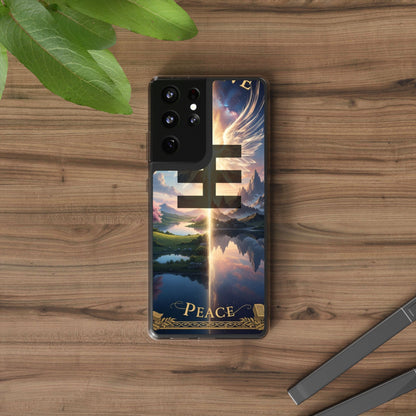Swasticoin Peaceful Clear Phone Cases, Phone Accessories, Minimalist Design, Nature Lover Gifts, Transparent Phone Cover, Unique Art Case