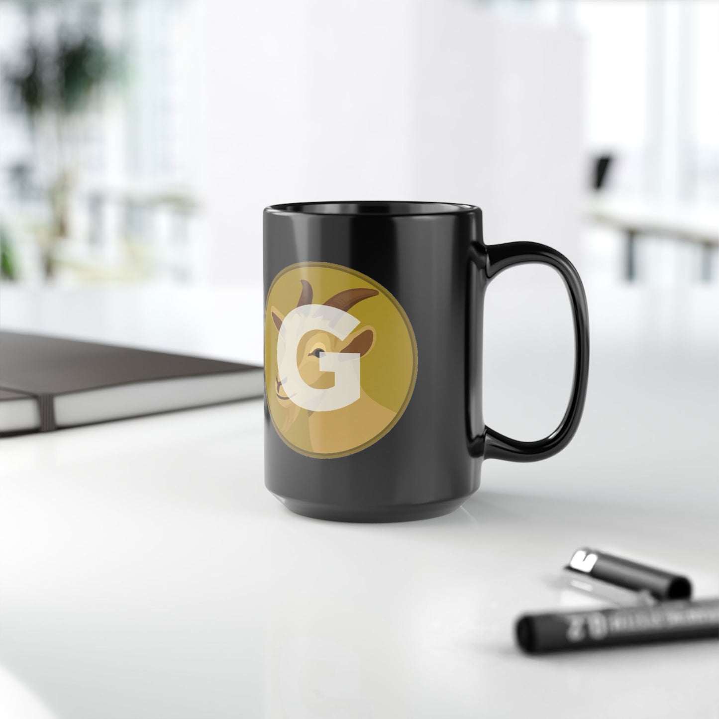 Goat Lover's Black Mug, Fun Gift for Animal Enthusiasts, Coffee Cup, Funny Mug, Unique Goat Design, Perfect for Birthdays
