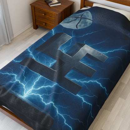 Swasticoin Mystical Lightning Velveteen Plush Blanket, Cozy Throw for Home Décor, Perfect for Gifting, Movie Nights, and Spirit Festivals