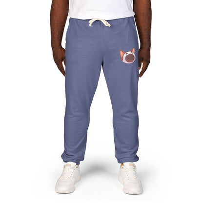 POPCAT Cozy Fleece Sweatpants, Comfortable Lounge Pants, Gift for Cat Lovers, Relaxing Home Wear, Unisex Joggers