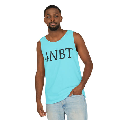 Unisex Garment-Dyed Tank Top with 4NBT Design, Summer Apparel, Casual Wear, Gift for Friends, Individual Expression Top