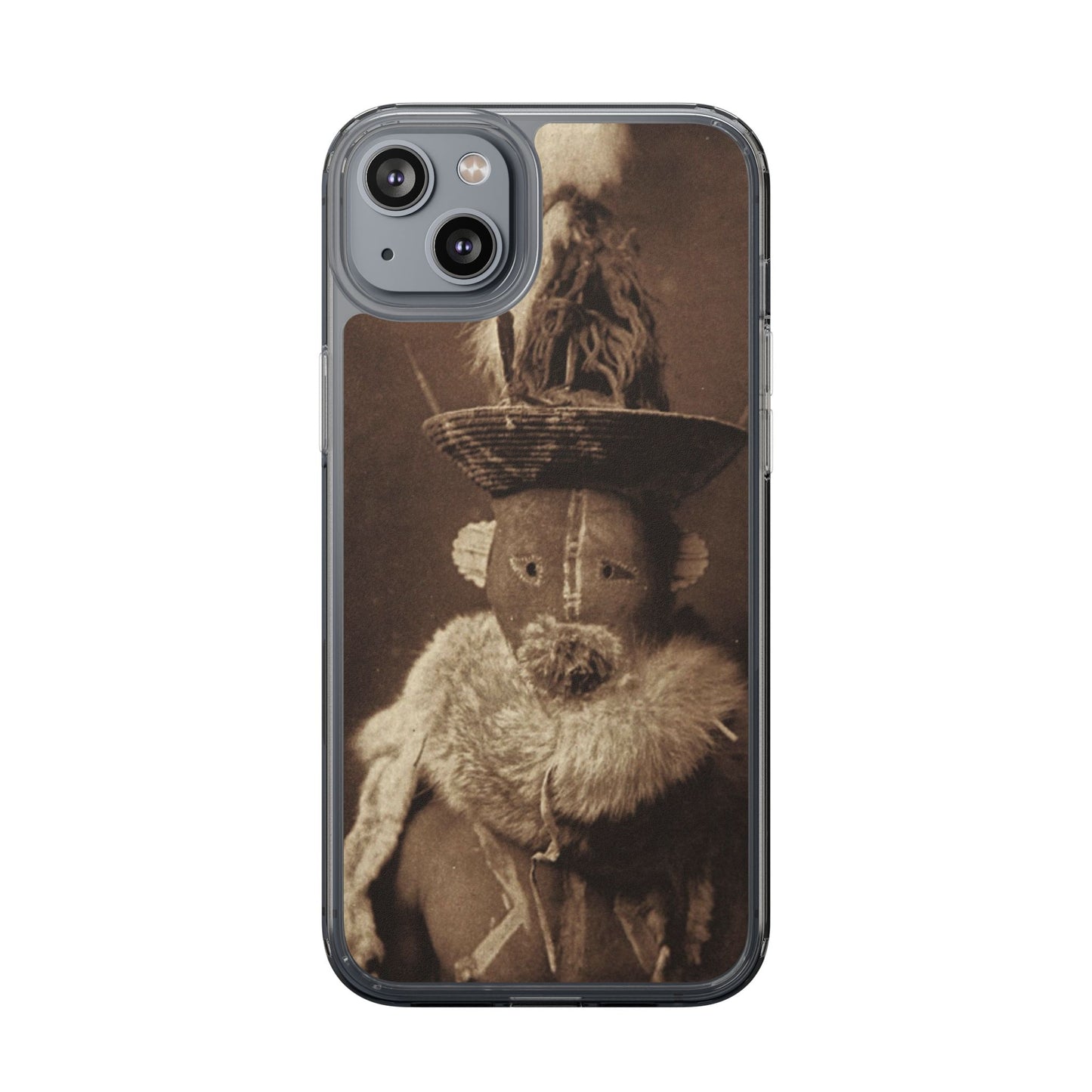 Yei Vintage Ethnic Clear Phone Case, Unique Phone Protector, Bohemian iPhone Case, Artistic Clear Cover, Cultural Phone Accessory