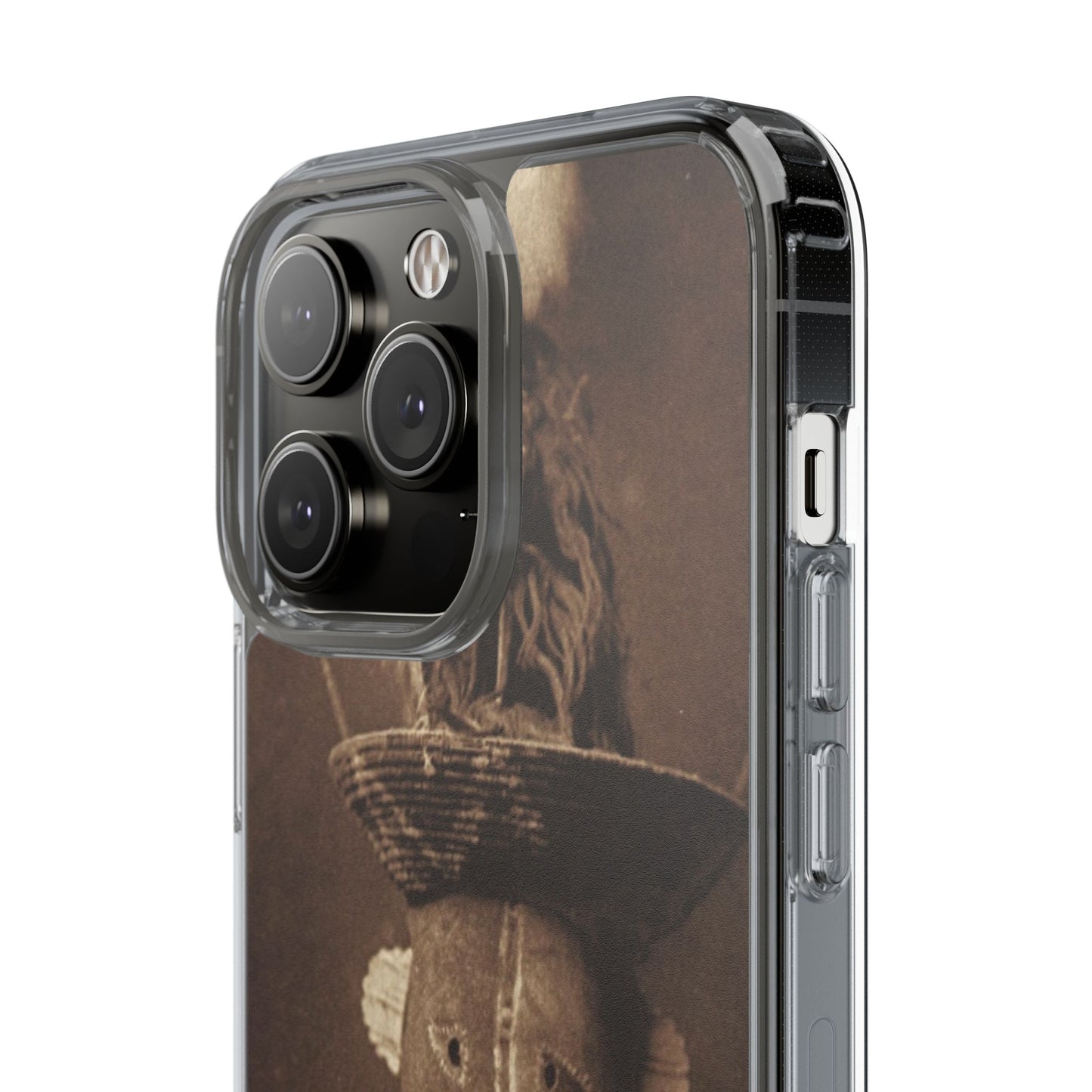 Yei Vintage Ethnic Clear Phone Case, Unique Phone Protector, Bohemian iPhone Case, Artistic Clear Cover, Cultural Phone Accessory
