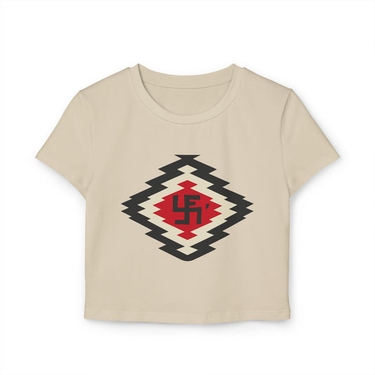 Ye-I Whirling Log Stylish Women's Baby Tee, Trendy Crop Top, Casual Everyday Wear, Great for Summer, Perfect Gift for Friends