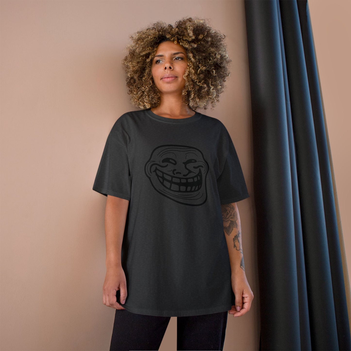 TROLL Funny Meme Champion T-Shirt, Humor Shirt, Gift for Gamers, Casual Wear, Laughing Face Tee, Perfect for Parties